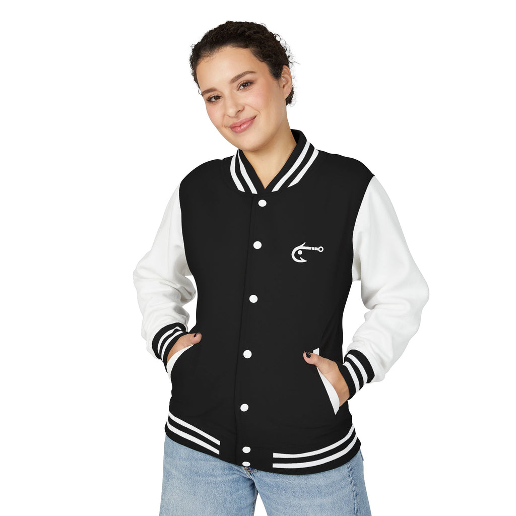 Hook Fishing Letterman Jacket | Red White varsity jacket