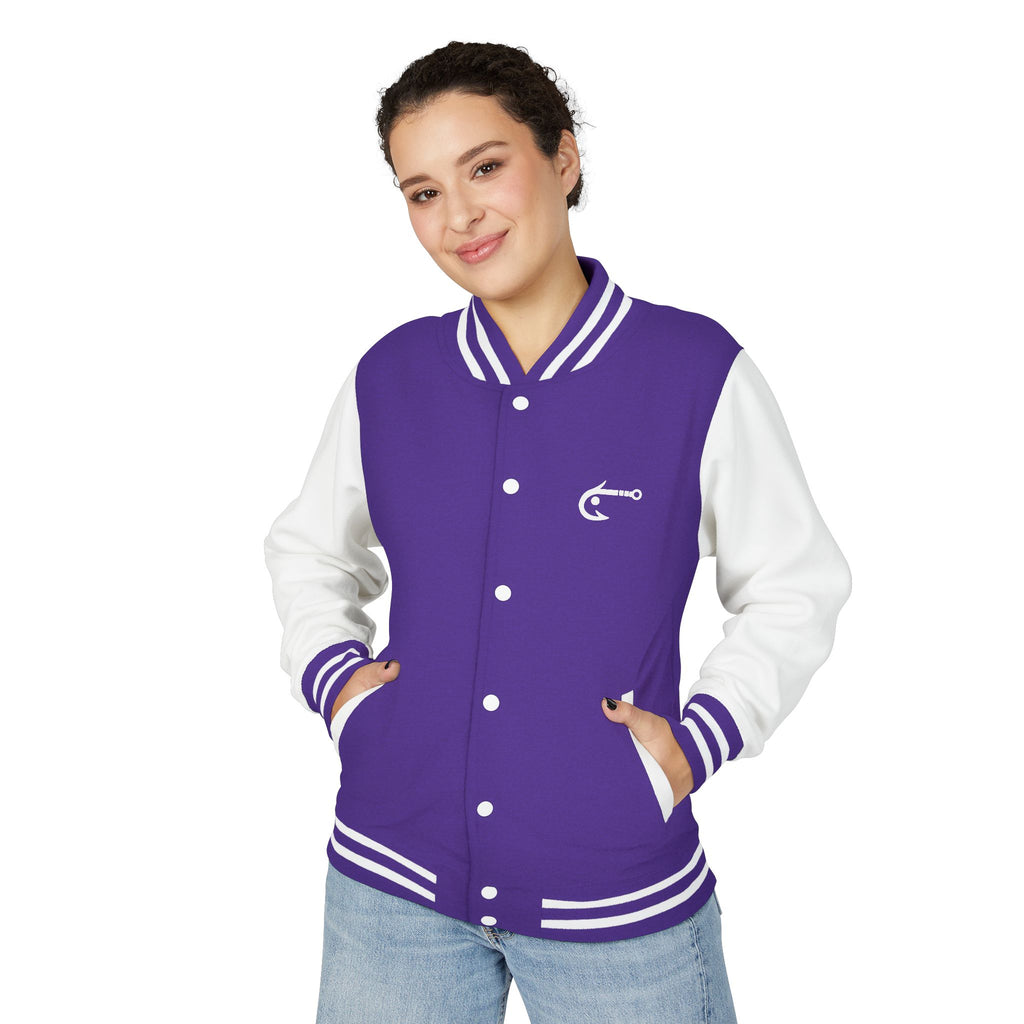 Hook Fishing Letterman Jacket | Red White varsity jacket
