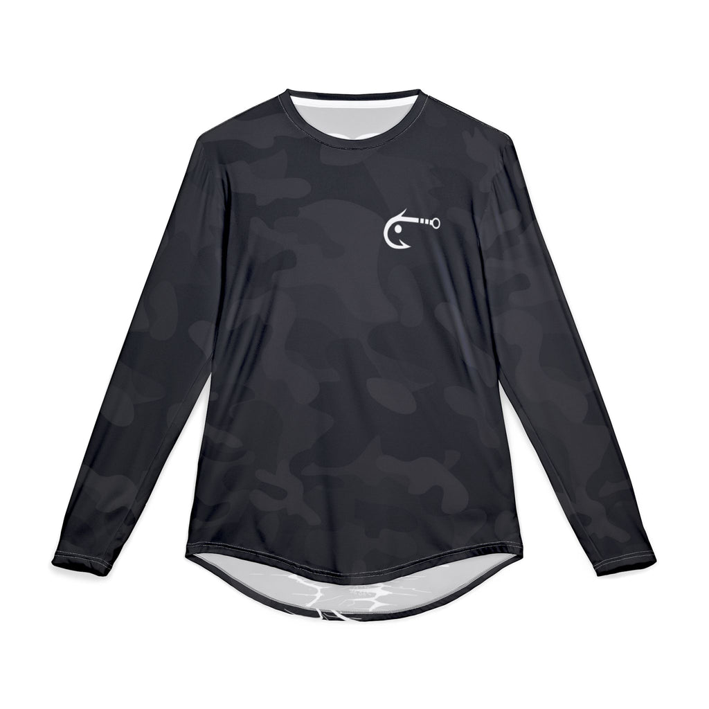 Hoox Black Camo Men's UV Protection Long Sleeve Shirt (AOP)
