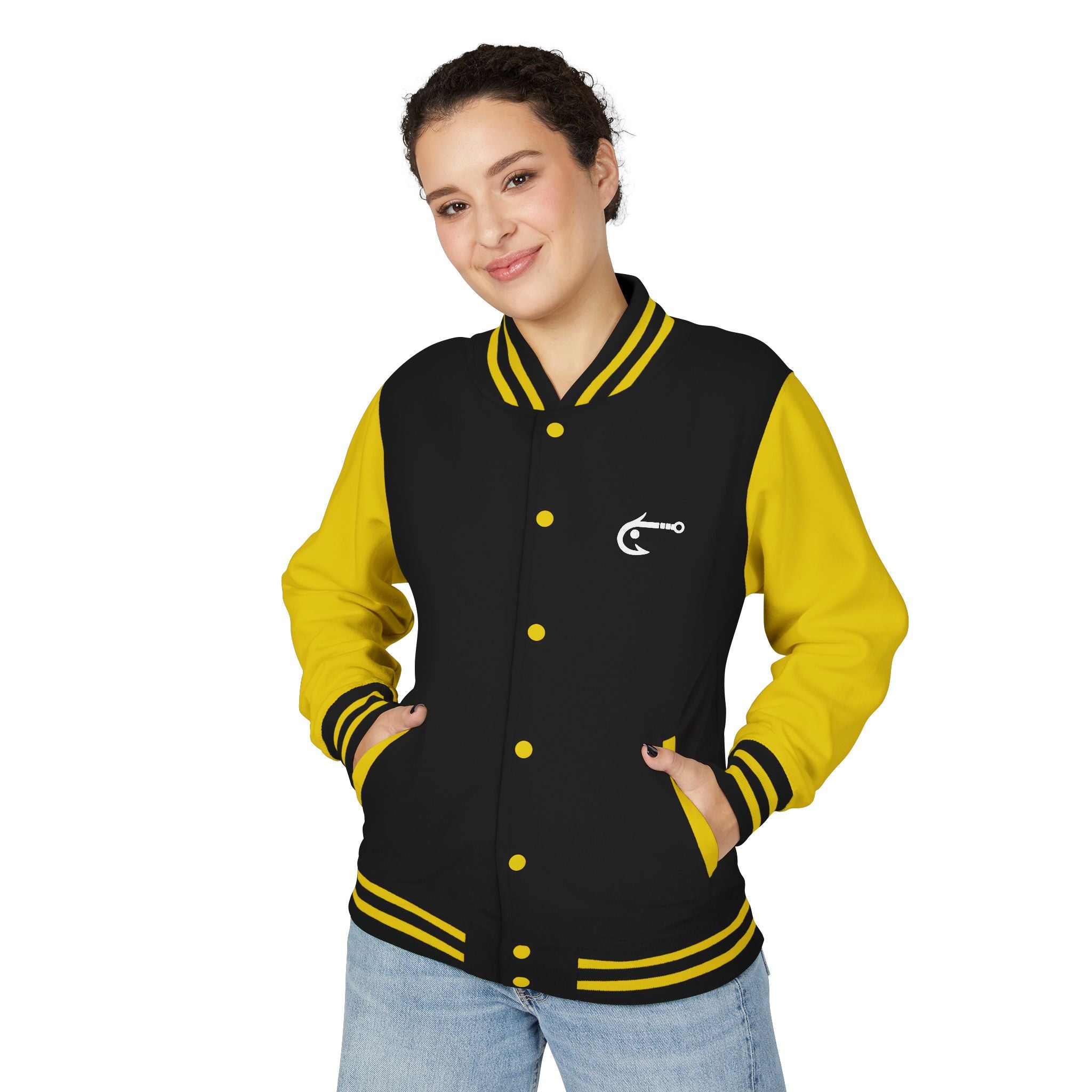 Hook Fishing Letterman Jacket | Red White varsity jacket