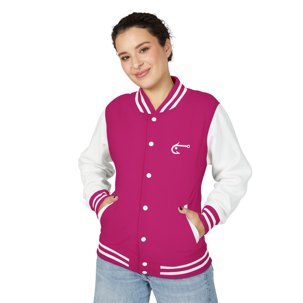 Hook Fishing Letterman Jacket | Red White varsity jacket