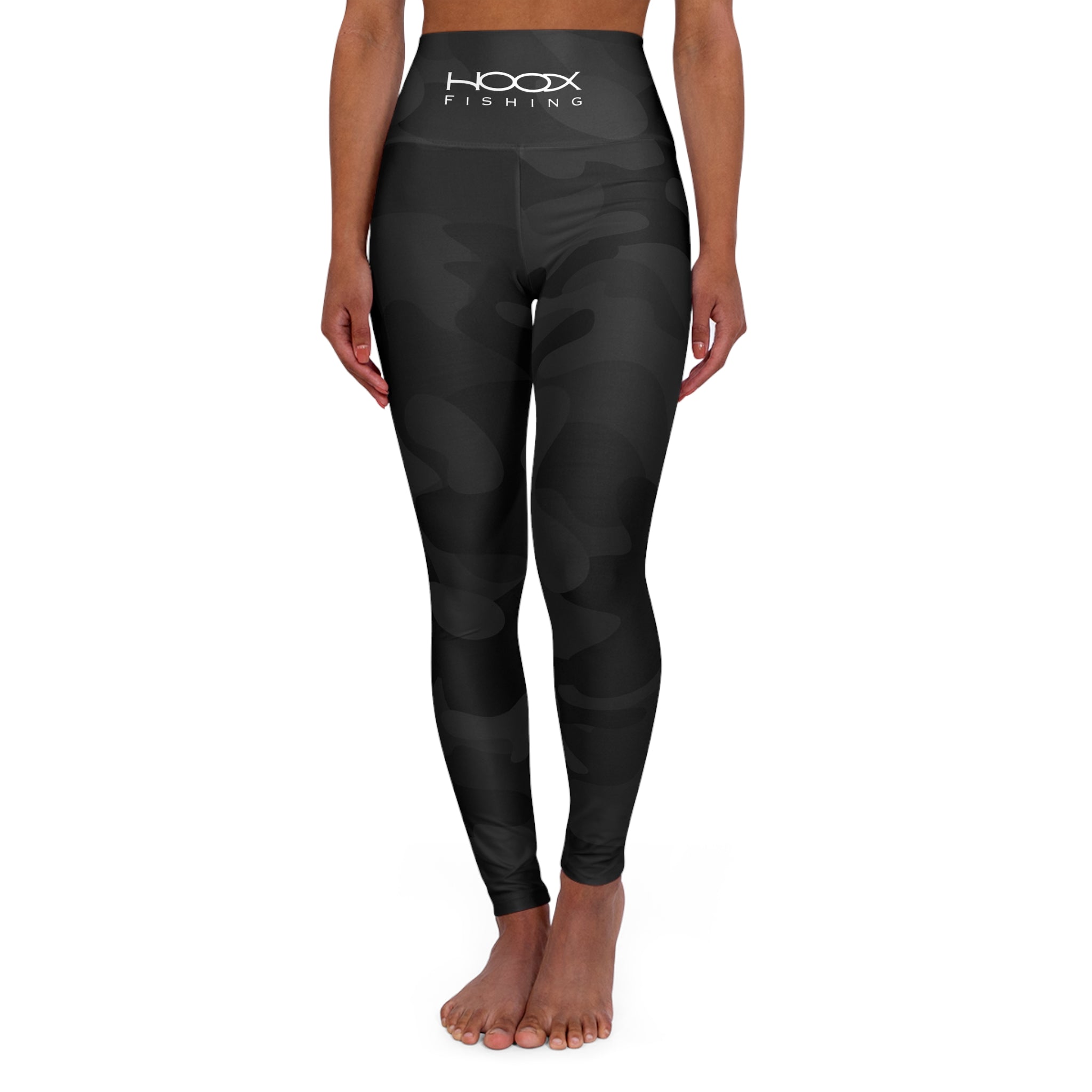 Hoox Fishing Black Camo High Waisted Leggings | All-Over Print