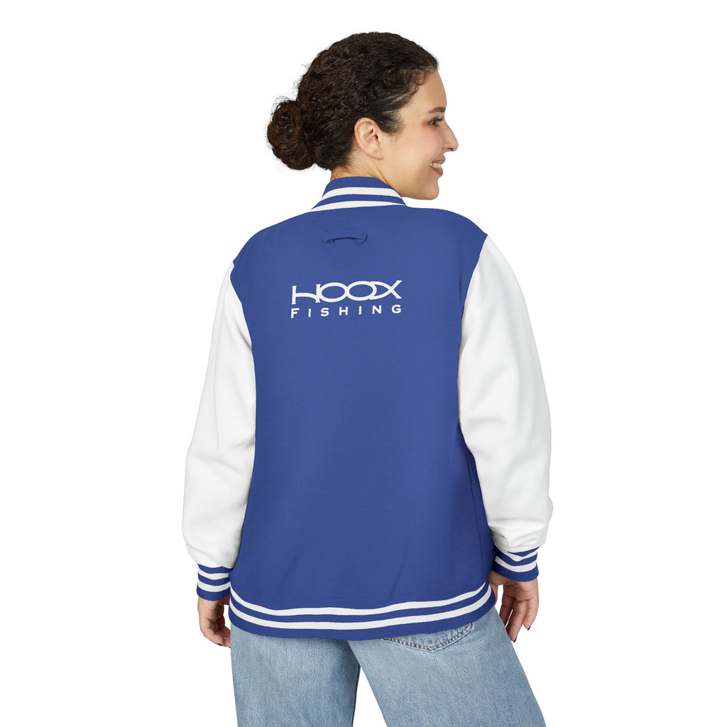 Hook Fishing Letterman Jacket | Red White varsity jacket