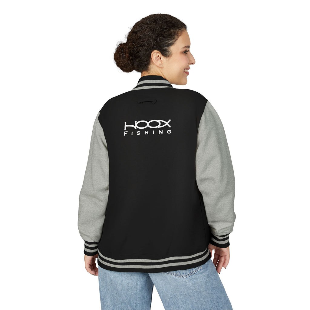 Hook Fishing Letterman Jacket | Red White varsity jacket