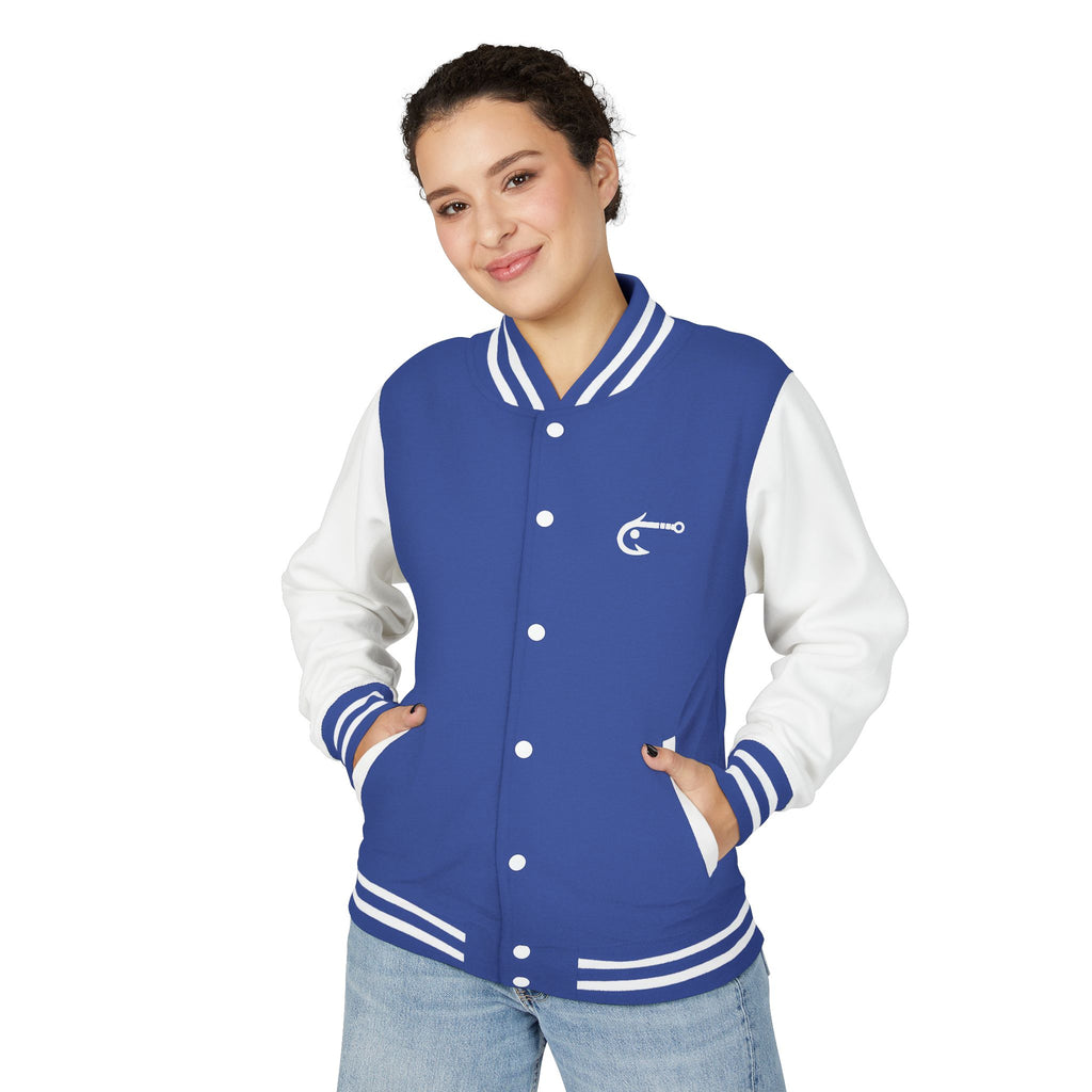 Hook Fishing Letterman Jacket | Red White varsity jacket