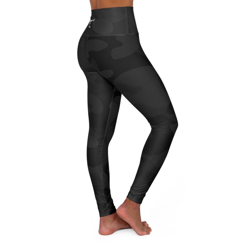 Hoox Fishing Black Camo High Waisted Leggings | All-Over Print